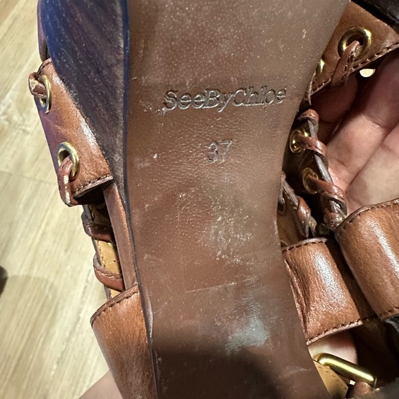 See by Chloe Helen platfo sandals good condition sz 6 1/2 - Picture 8 of 11